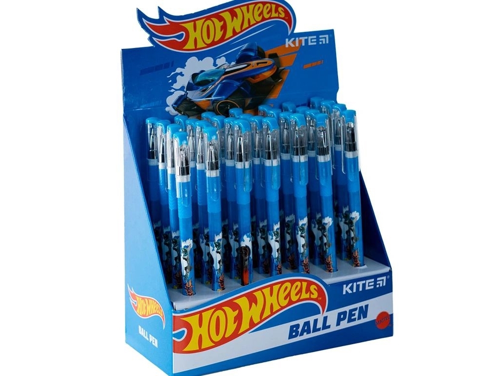 Ручка шариковая синяя Hot Wheels, Kite
