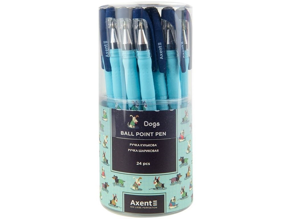 Ручка кулькова Dogs синя. Axent AB1049-31-A