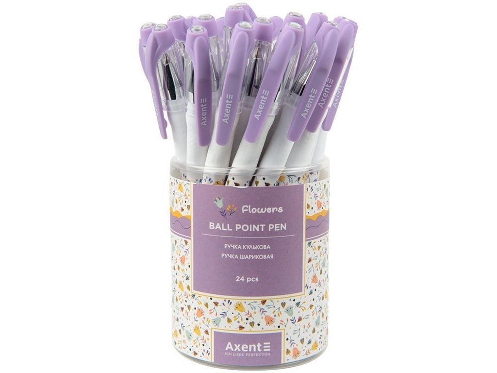 Ручка кулькова Flowers синя. Axent AB1049-39-A