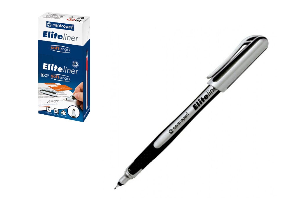 Ручка Лінер Elite чорний 0.3 мм. Centropen 4721/01