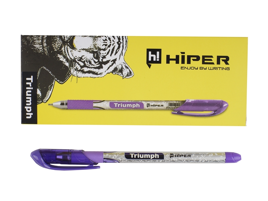 Ручка масляна Triumph. Hiper HO-195. 0,7 мм. Колір фіолетовий