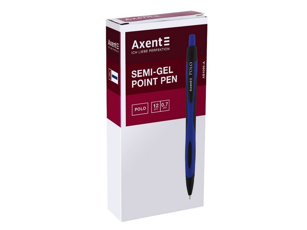 Ручка масляная синяя автоматическая Axent Polo AB1066-02-A