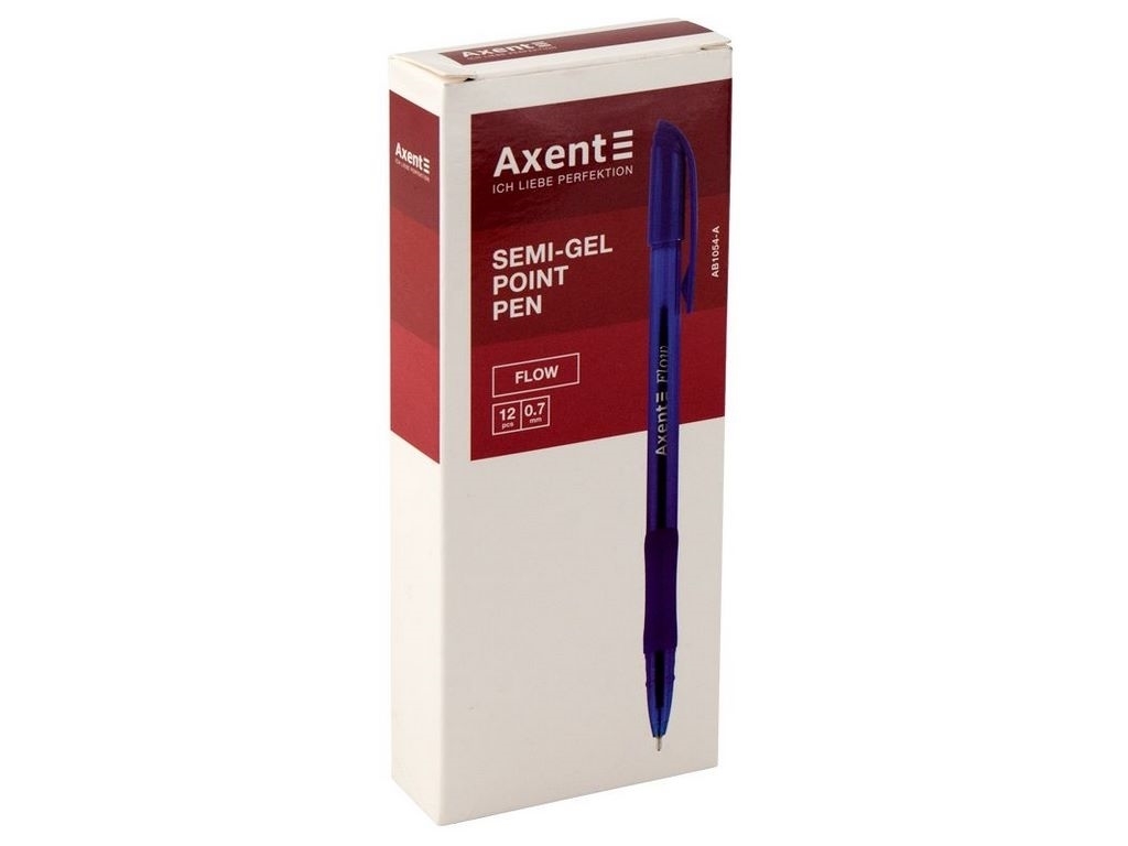 Ручка масляная синяя Axent Flow AB1054-02-A