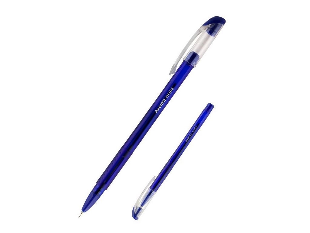 Ручка синяя масляная Glide Axent AB1052-02-A