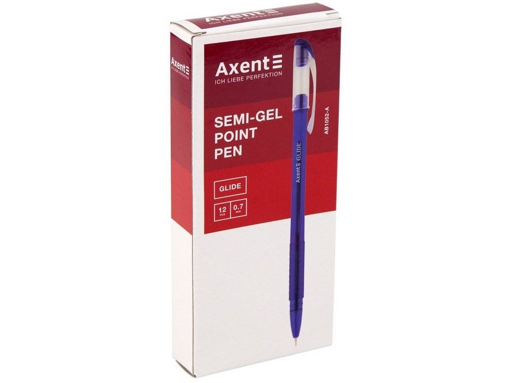 Ручка синяя масляная Glide Axent AB1052-02-A
