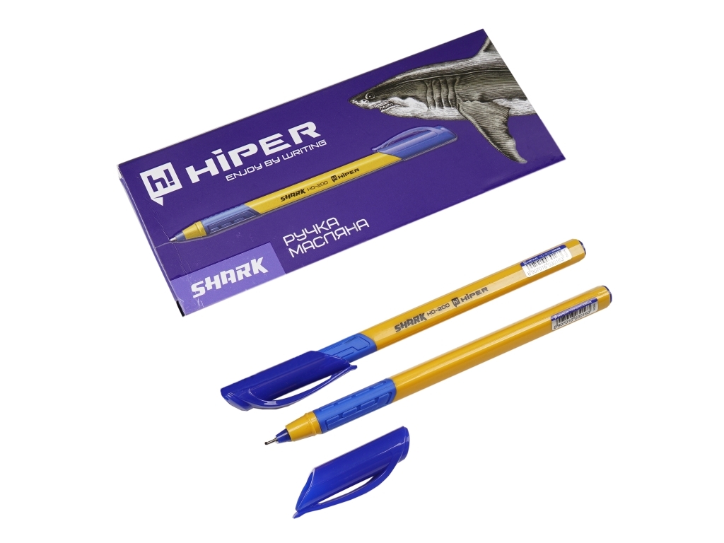 Ручка масляная трехгранная синяя SHARK. Hiper HO-200