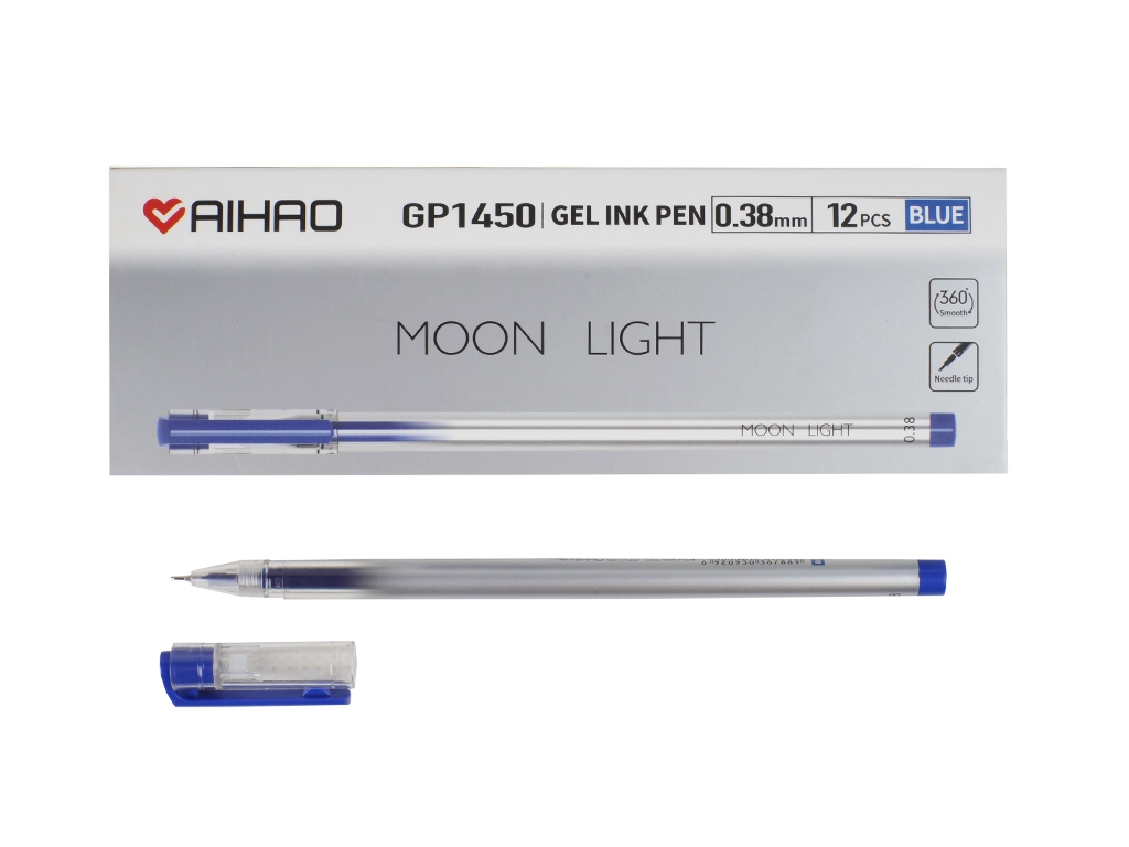 Ручки гелевые синие. AIHAO AH-GP1450
