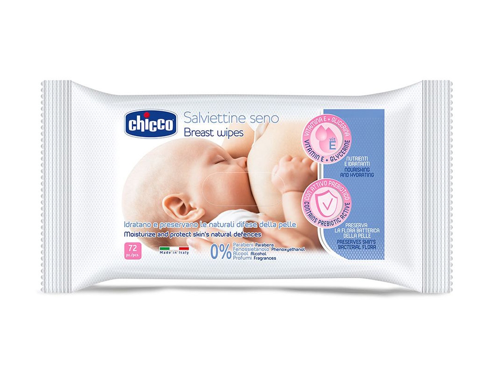 Салфетки для груди очищающие, 72 шт., 09560.00, Chicco