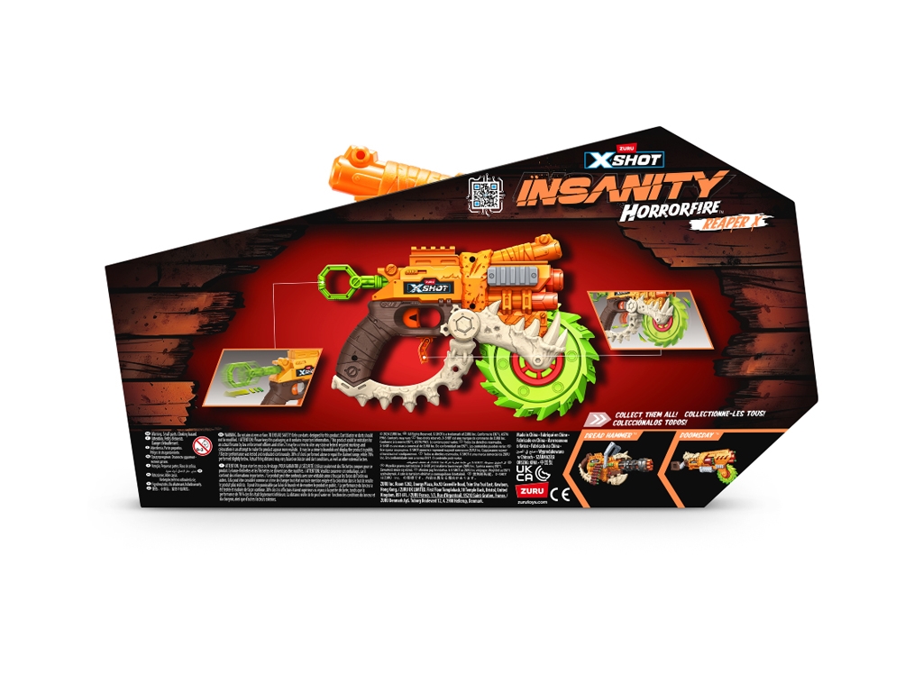 Швидкострільний бластер Insanity Horrorfire Reaper-x. 8 патронів. Zuru 36730