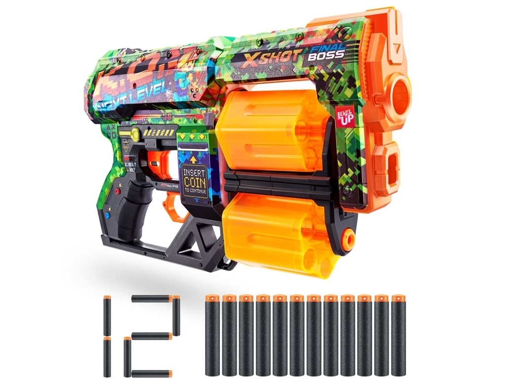 Быстрострельный игрушечный бластер X-SHOT Skins Dread К.О. 12 патронов. Zuru 36517B