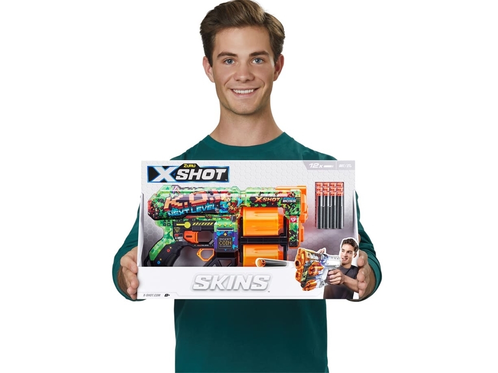 Быстрострельный игрушечный бластер X-SHOT Skins Dread К.О. 12 патронов. Zuru 36517B