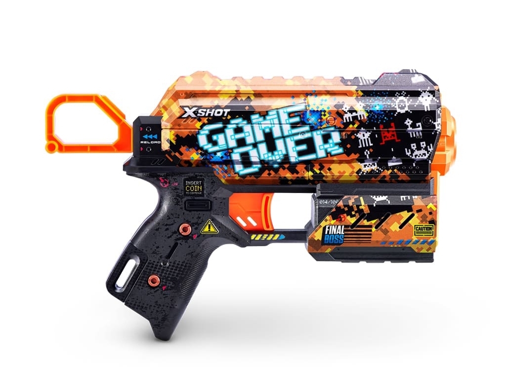 Быстрострельный игрушечный бластер X-SHOT Skins Flux Game Over 8 патронов. Zuru 36516E