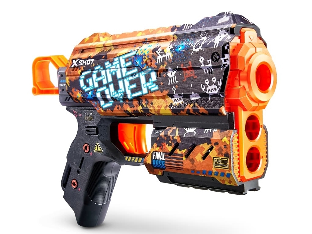 Быстрострельный игрушечный бластер X-SHOT Skins Flux Game Over 8 патронов. Zuru 36516E
