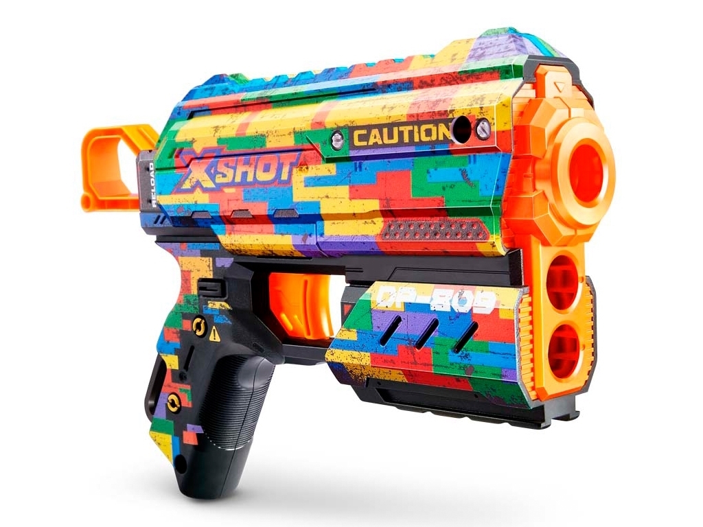 Быстрострельный бластер игрушечный X-SHOT Skins Flux Striper 8 патронов. Zuru 36516K