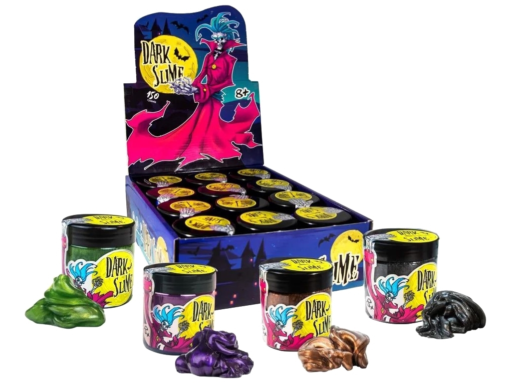 Слайм игровой Dark Slime перламутровый 100 г, тянется, Strateg