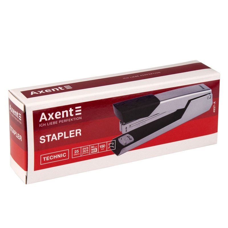 Степлер Technic металевий хром №24/6. 25 аркушів. Axent 4937-A