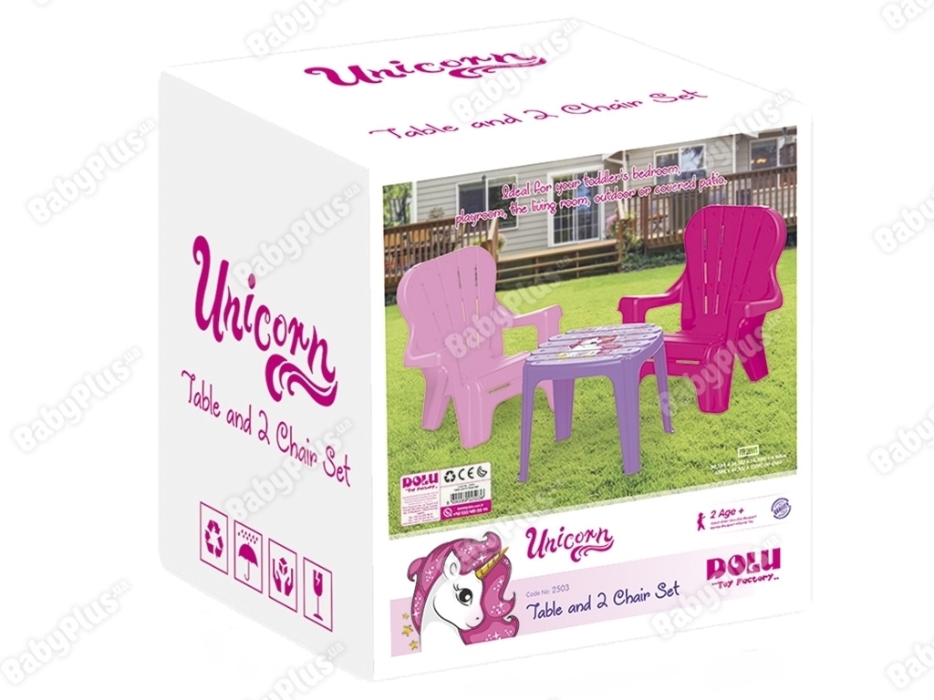 Стіл Єдиноріг та 2 стільці, DOLU Toy Factory
