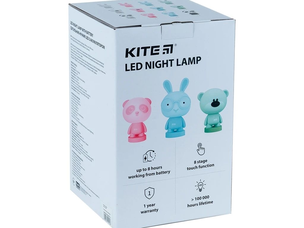 Светильник-ночник LED с аккумулятором Panda синий, Kite