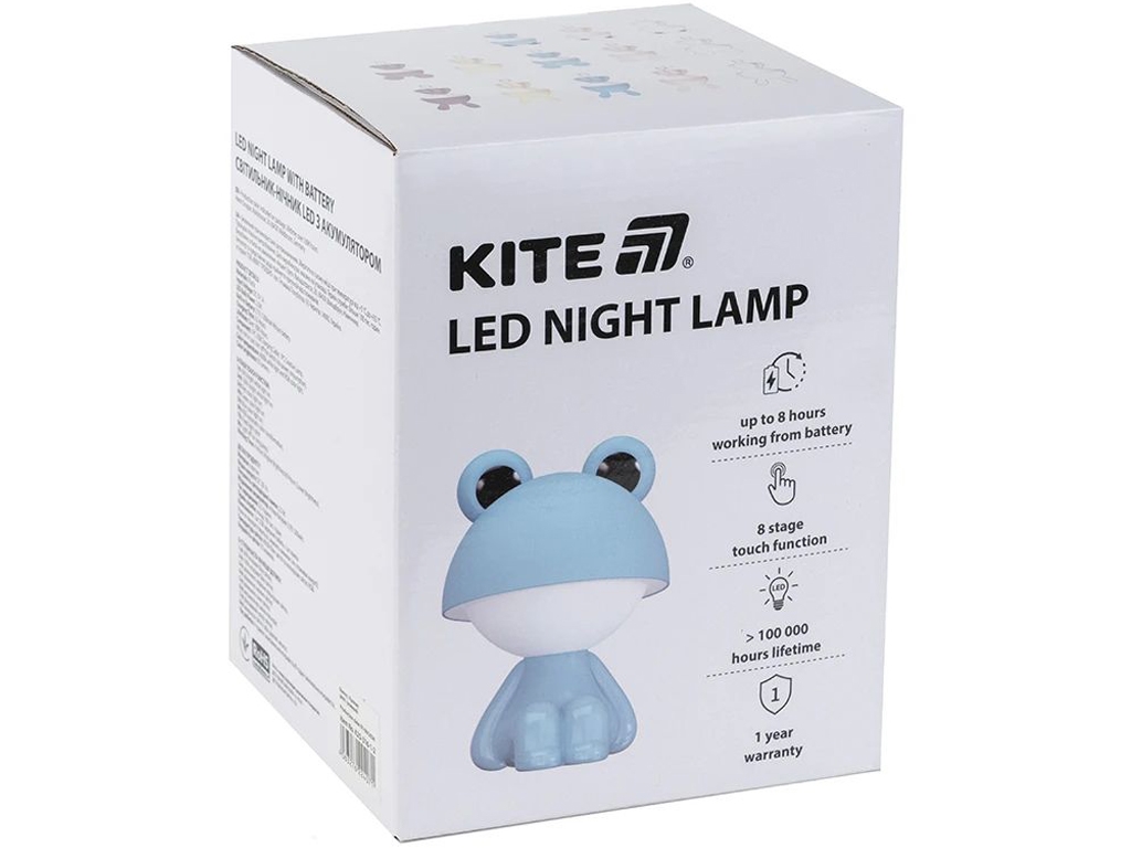 Светильник-ночник LED с аккумулятором Cute Froggy синий, Kite