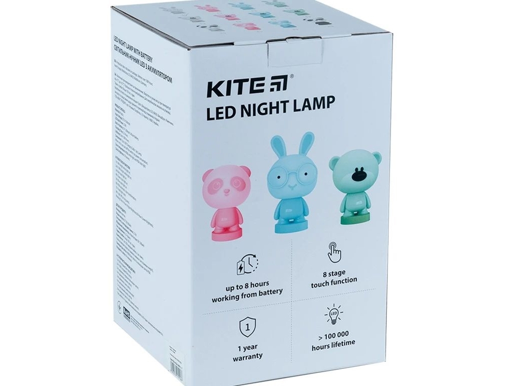 Светильник-ночник LED с аккумулятором Bear розовый, Kite
