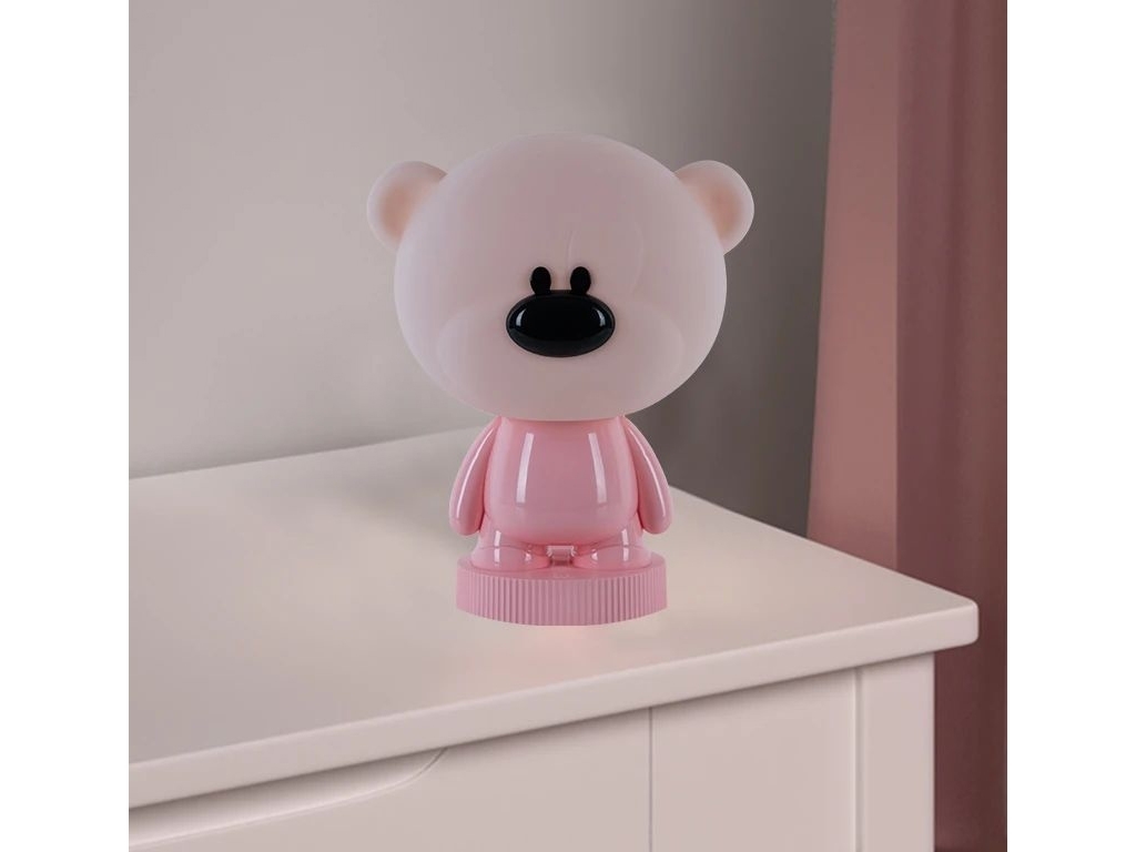 Светильник-ночник LED с аккумулятором Bear розовый, Kite