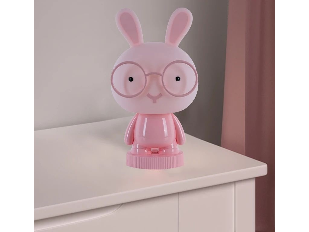 Светильник-ночник LED с аккумулятором Bunny розовый, Kite