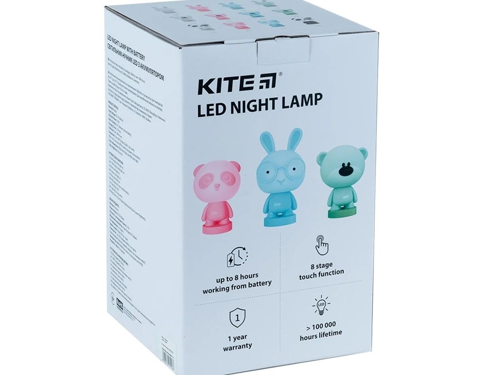 Светильник-ночник LED с аккумулятором Panda розовый, Kite