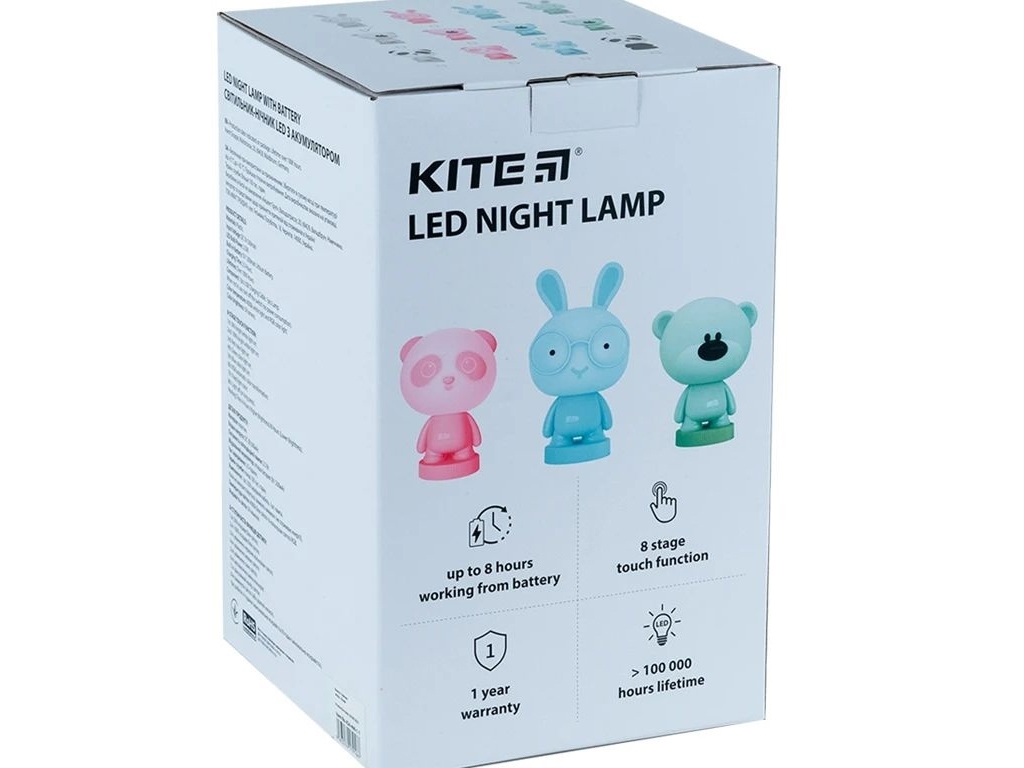 Светильник-ночник LED с аккумулятором Bear зеленый, Kite