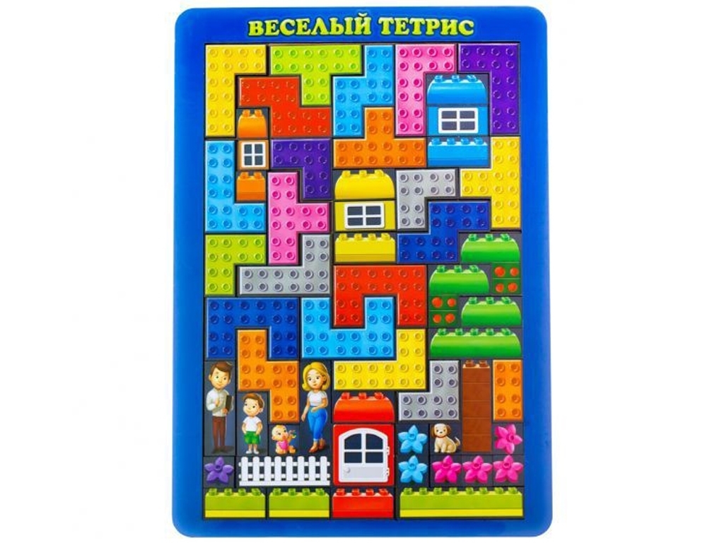 Головоломка деревянная тетрис Конструктор, 32×22,5 см, с фигурками, ПСД161, Ubumblesbees