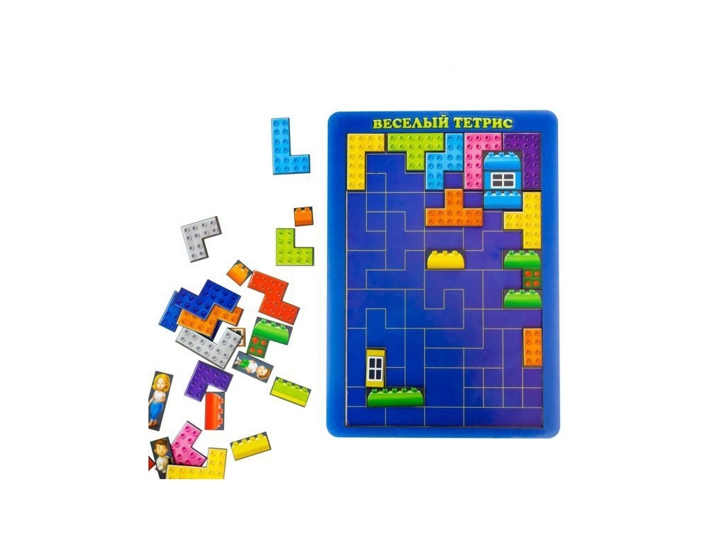 Головоломка деревянная тетрис Конструктор, 32×22,5 см, с фигурками, ПСД161, Ubumblesbees