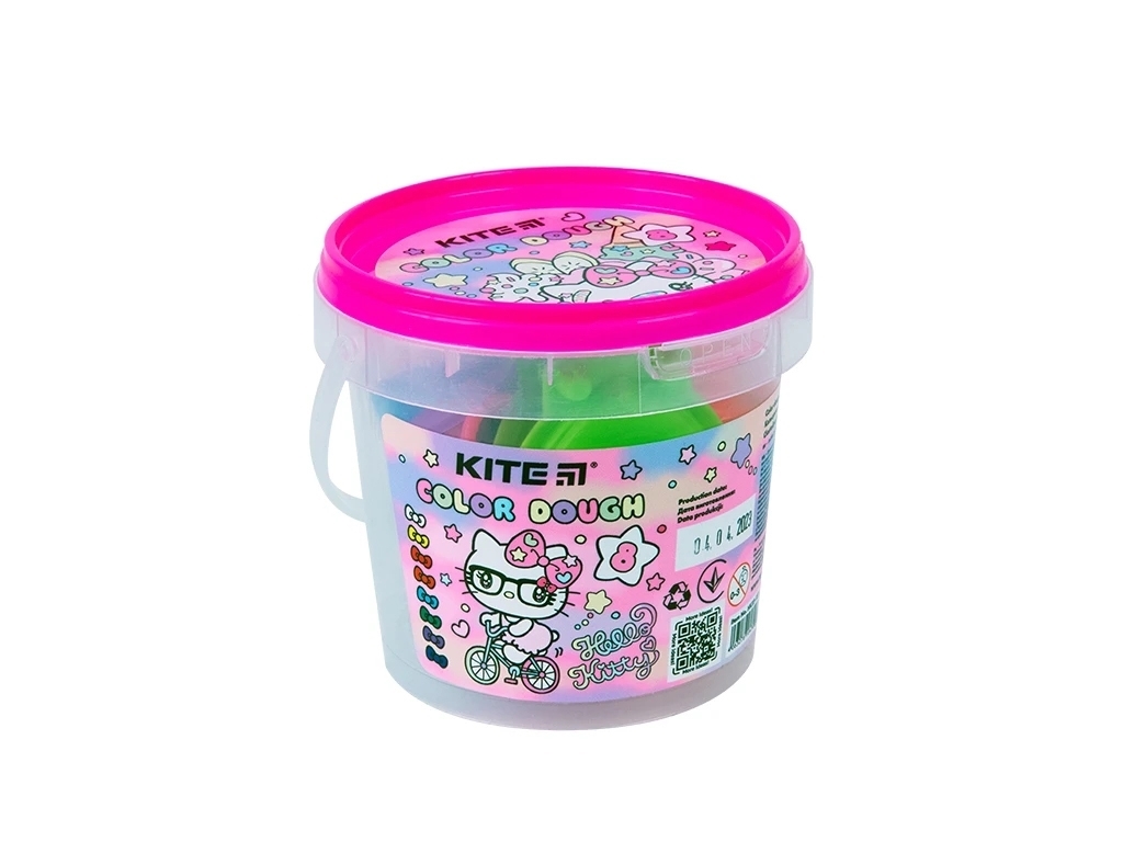 Тісто кольорове Hello Kitty 8х20 грам + 2 формочки+стек, Kite