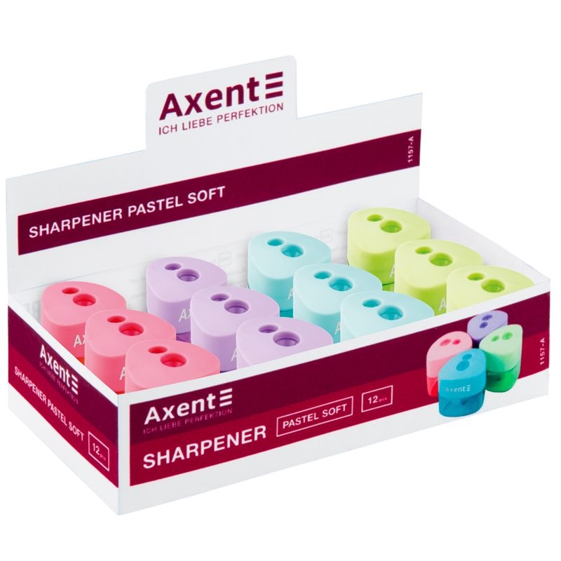 Точилка з контейнером Pastel soft. Мікс кольорів. Axent 1157-A