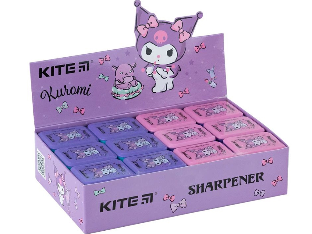 Стругачка з контейнером прямокутна Kuromi, 2 кольори (ціна за 1шт)