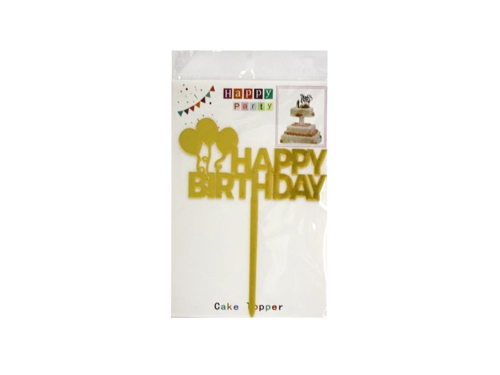 Топер для торта Happy Birthday с шариками, 10135
