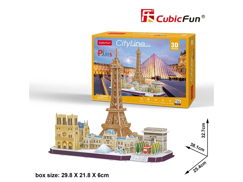 Трехмерная головоломка-конструктор CITY LINE PARIS. Cubic Fun MC254h