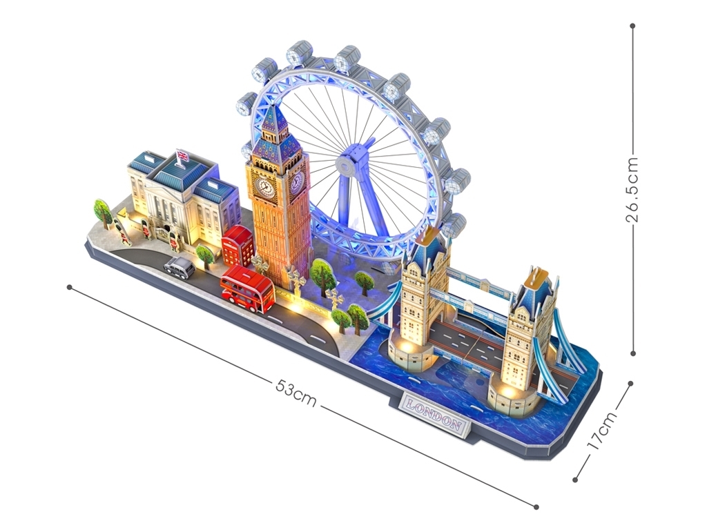 Трехмерная головоломка-конструктор CITY LINE с подсветкой LED Лондон. Cubic Fun L532h