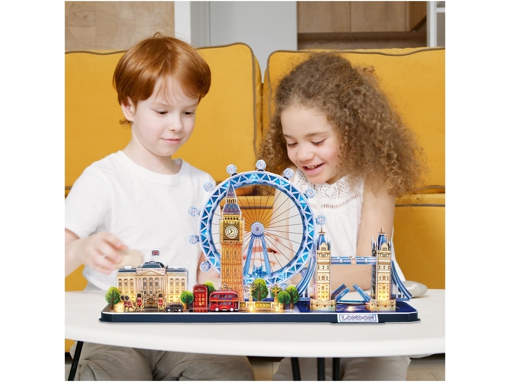 Трехмерная головоломка-конструктор CITY LINE с подсветкой LED Лондон. Cubic Fun L532h