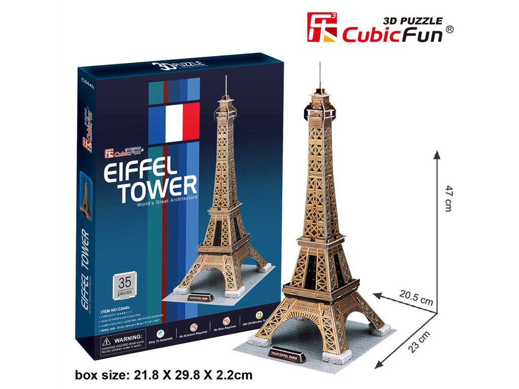 Тривимірна головоломка-конструктор ЕЙФЕЛЕВА ВЕЖА. Cubic Fun C044h