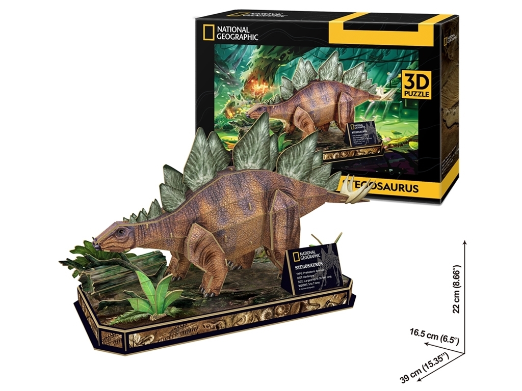 Тривимірна головоломка-конструктор National Geographic Dino Стегозавр. Cubic Fun DS1054h