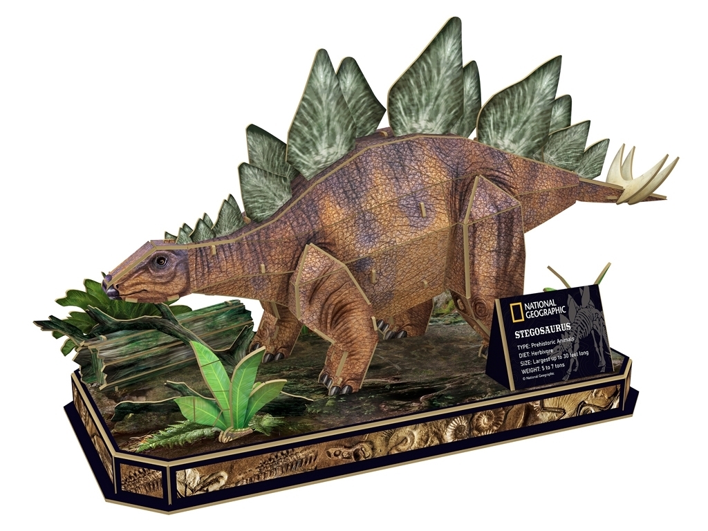 Тривимірна головоломка-конструктор National Geographic Dino Стегозавр. Cubic Fun DS1054h