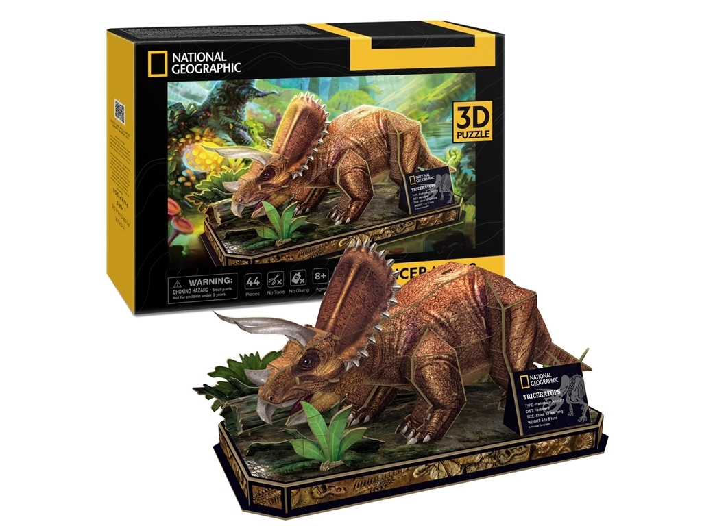 Трехмерная головоломка-конструктор National Geographic Dino Трицератопс. Cubic Fun DS1052h