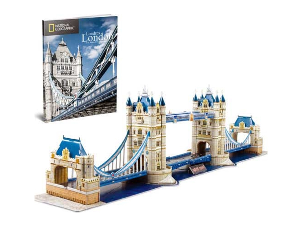 3D пазл конструктор Tower Bridge National Geographic, 29.8 см, об'ємна модель, Cubic Fun