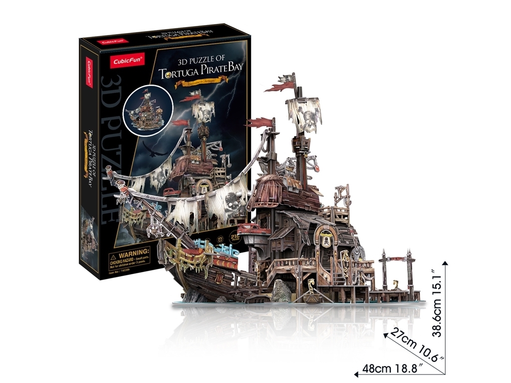 Тривимірна головоломка-конструктор Піратський корабель Тортуга. Cubic Fun T4039h
