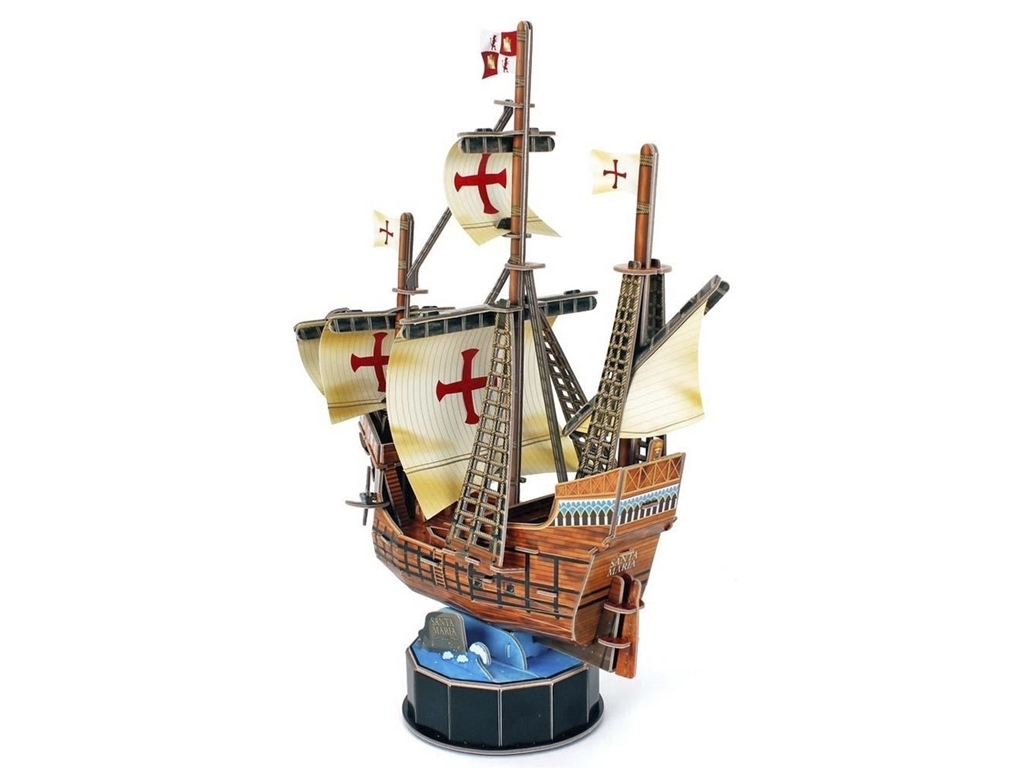 3D пазл конструктор Santa Maria корабль, 32 см, объемная модель, Cubic Fun
