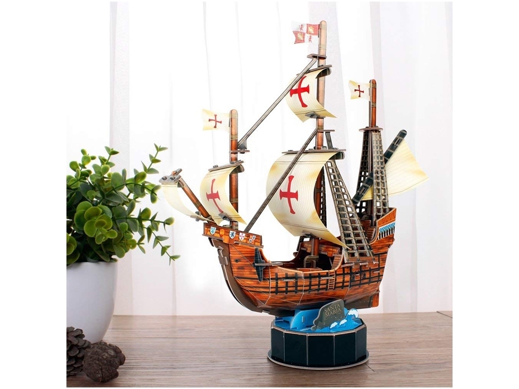 3D пазл конструктор Santa Maria корабль, 32 см, объемная модель, Cubic Fun