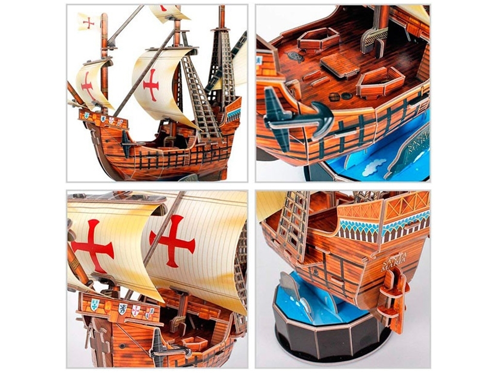 3D пазл конструктор Santa Maria корабль, 32 см, объемная модель, Cubic Fun