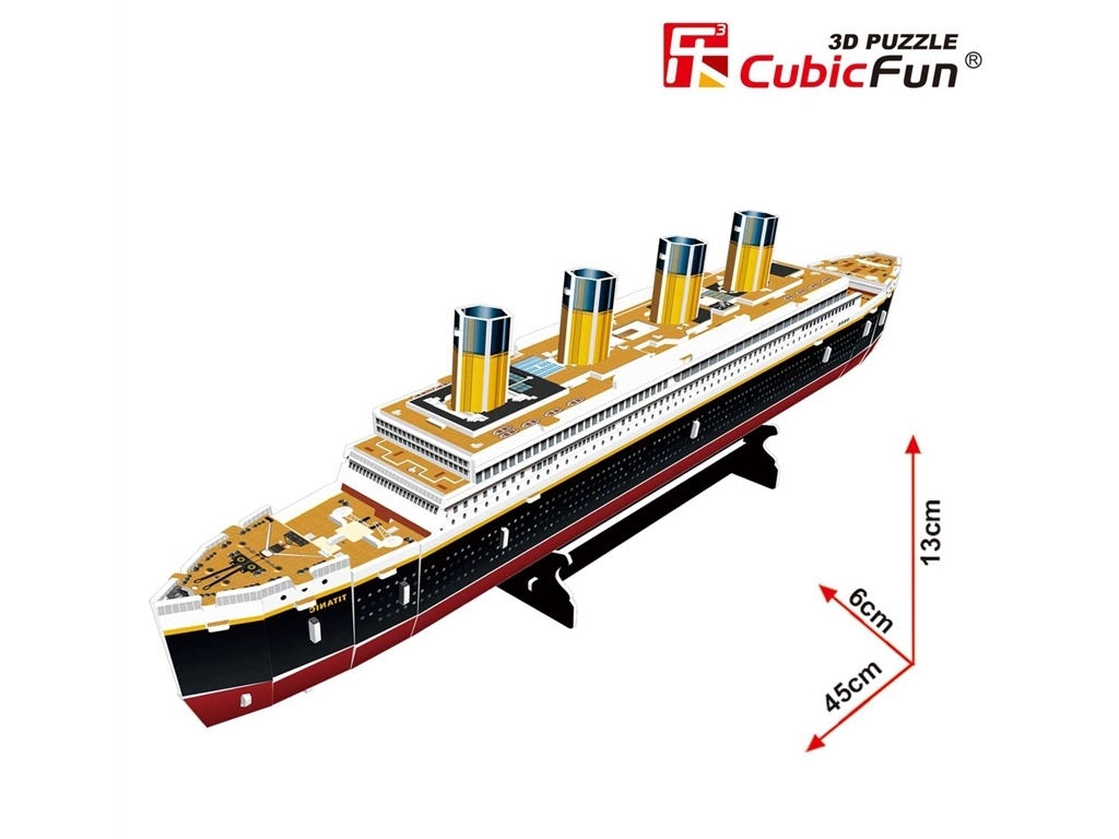 3D пазл конструктор Titanic, 45 см, объемная модель, Cubic Fun