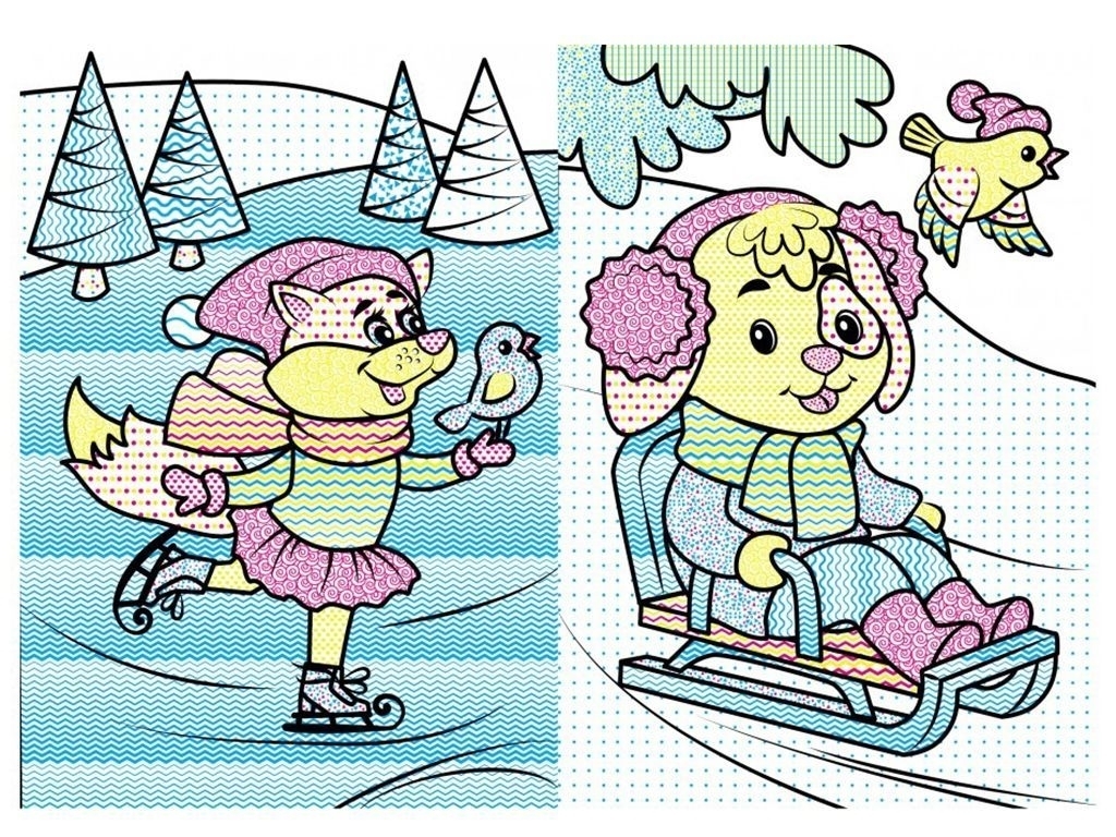 Водные раскраски "Котенок в зимней сказке", 2+, Пегас