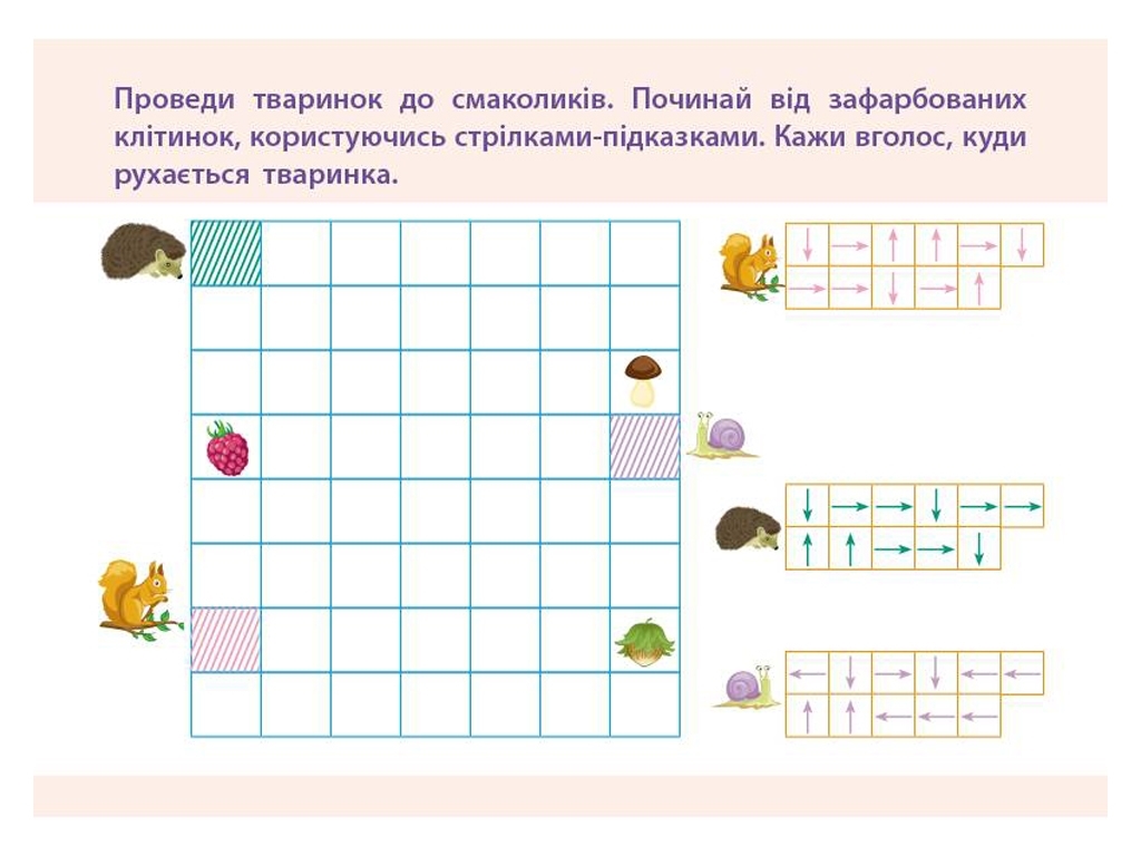 Проста підготовка до школи, Математика Орієнтування у просторі