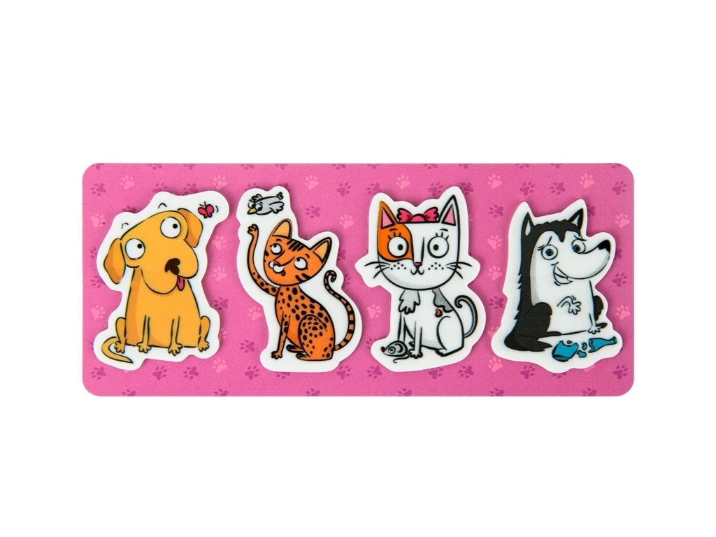 Закладки пластиковые Pets, 4×20 штук, 3,5×5 см
